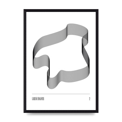 Liquid Shapes Two Printed Poster - A3 framed