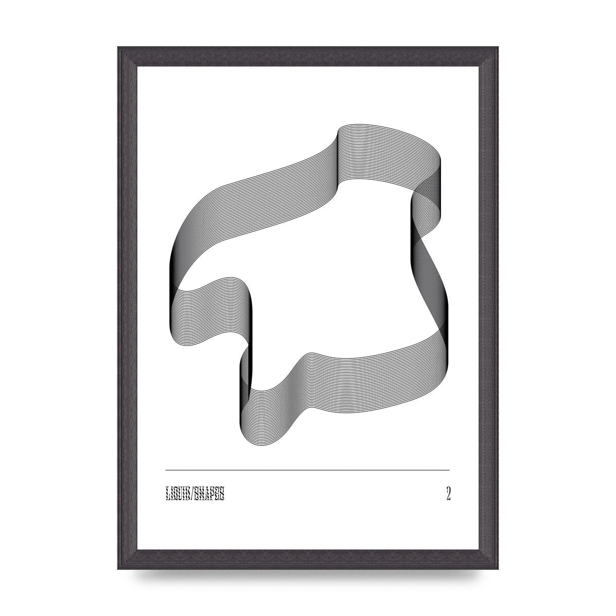 Liquid Shapes Two Printed Poster - A3 framed