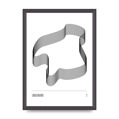 Liquid Shapes Two Printed Poster - A3 framed