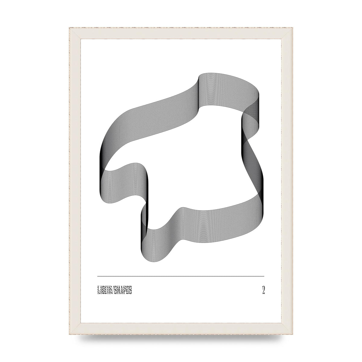 Liquid Shapes Two Printed Poster - A3 framed