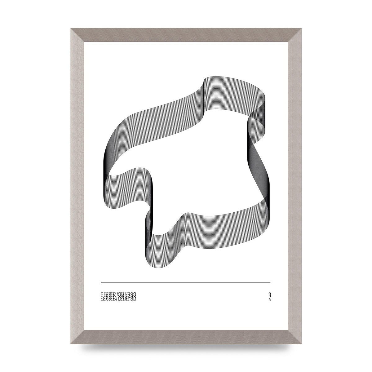 Liquid Shapes Two Printed Poster - A3 framed