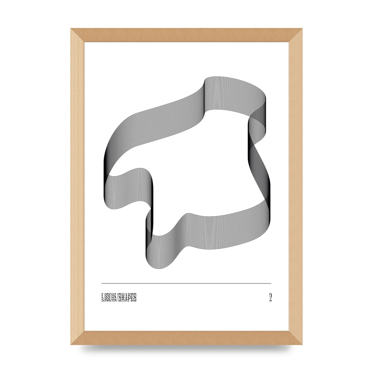 Liquid Shapes Two Printed Poster - A3 framed