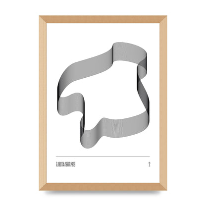 Liquid Shapes Two Printed Poster - A3 framed