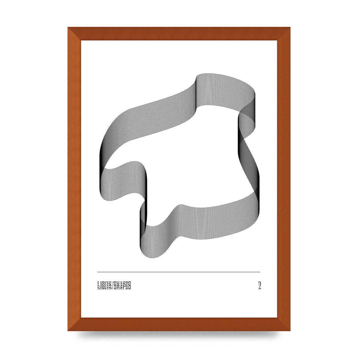 Liquid Shapes Two Printed Poster - A3 framed