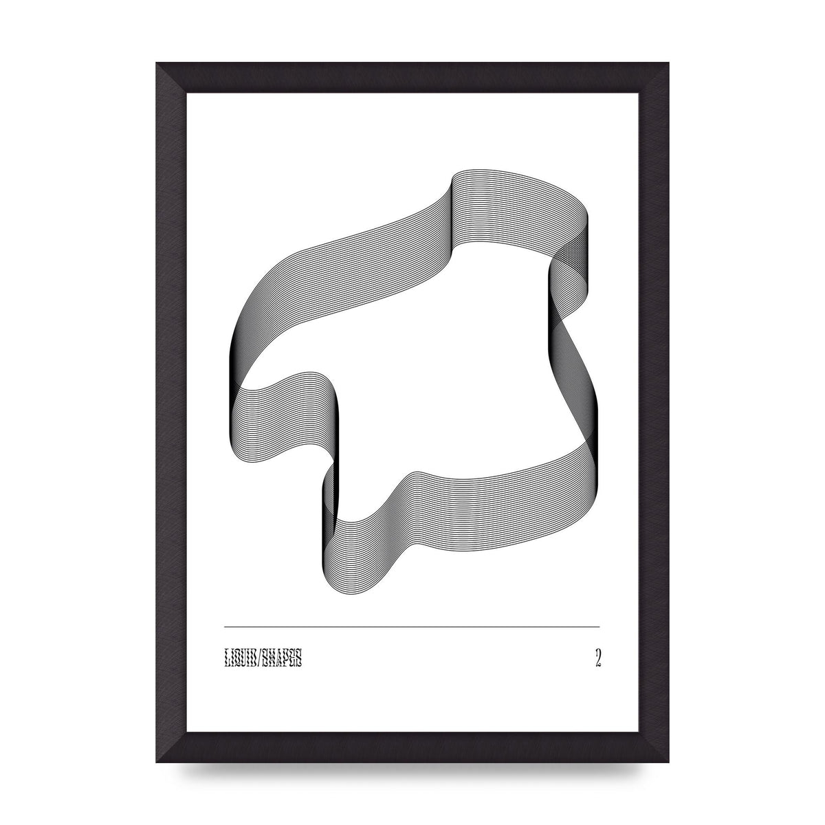 Liquid Shapes Two Printed Poster - A3 framed