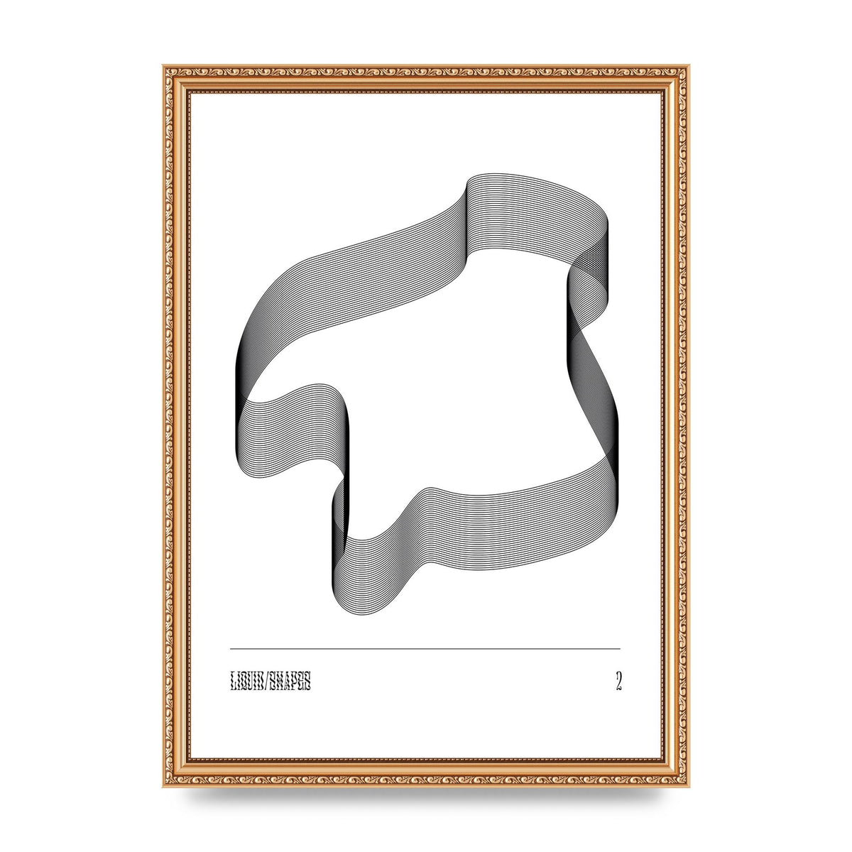 Liquid Shapes Two Printed Poster - A3 framed