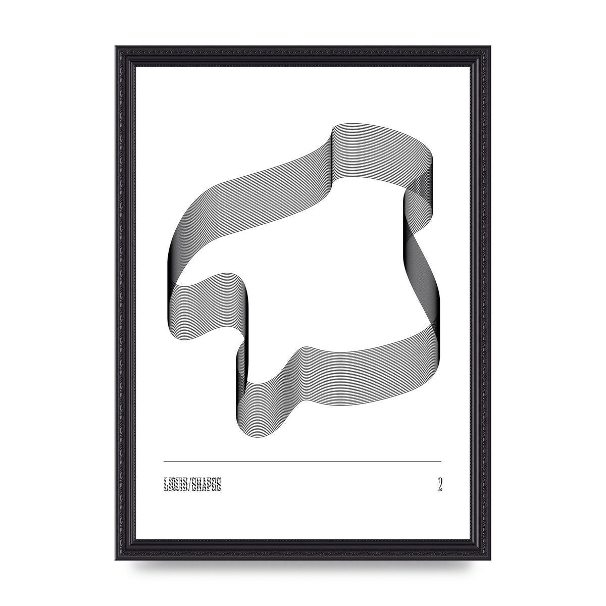 Liquid Shapes Two Printed Poster - A3 framed