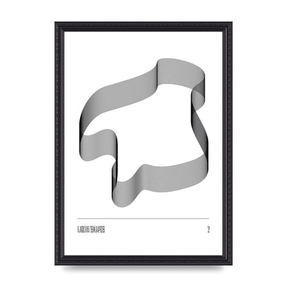 Liquid Shapes Two Printed Poster - A3 framed