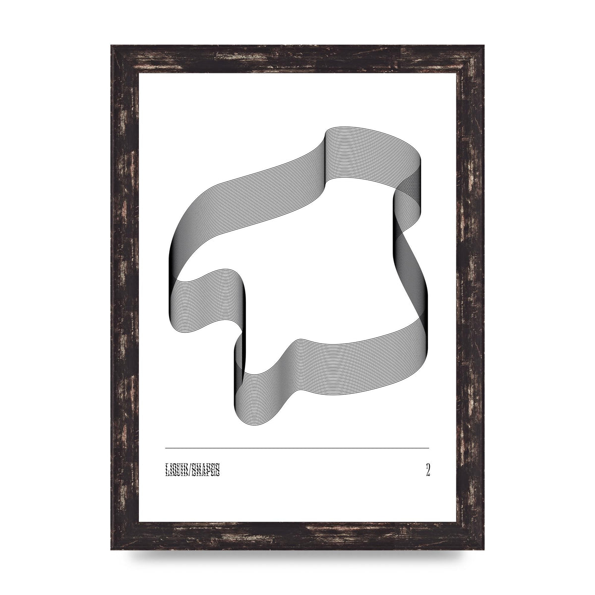 Liquid Shapes Two Printed Poster - A4 framed
