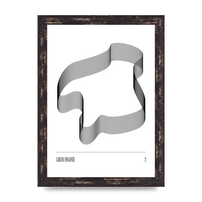 Liquid Shapes Two Printed Poster - A4 framed