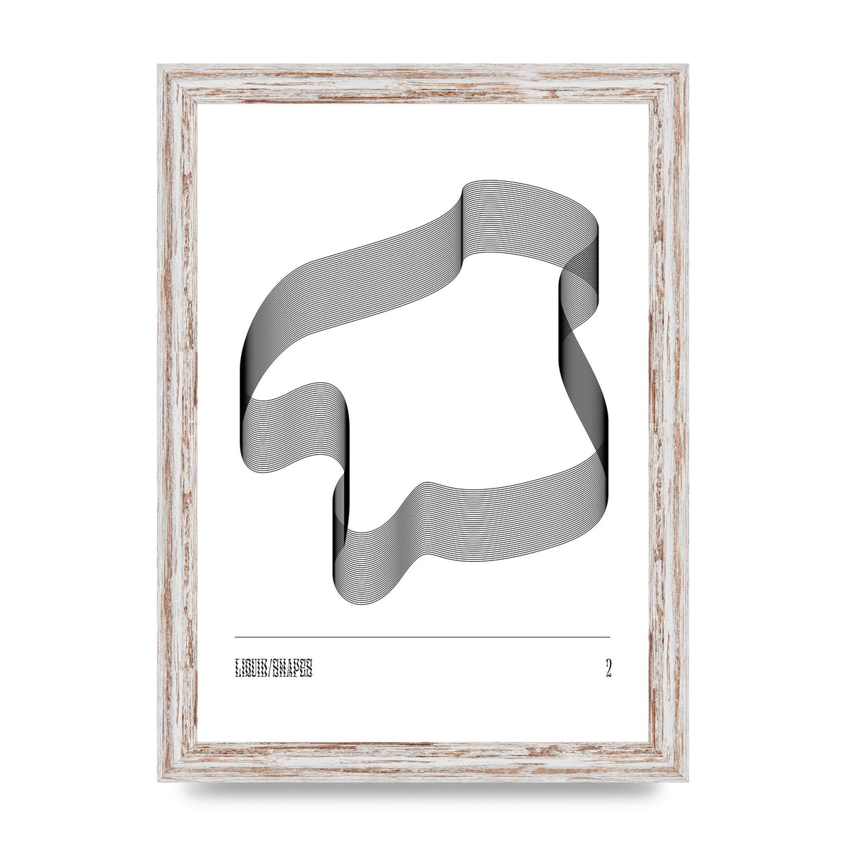 Liquid Shapes Two Printed Poster - A4 framed