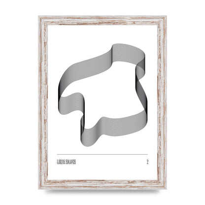 Liquid Shapes Two Printed Poster - A4 framed