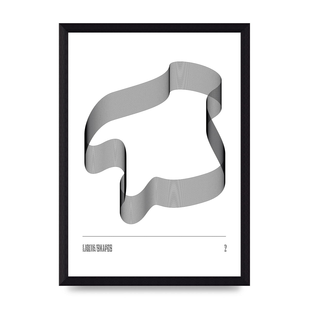 Liquid Shapes Two Printed Poster - A4 framed