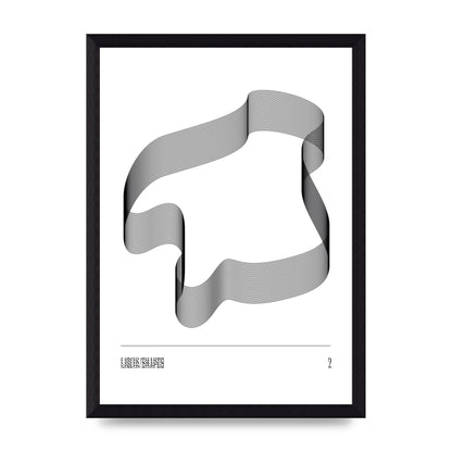 Liquid Shapes Two Printed Poster - A4 framed