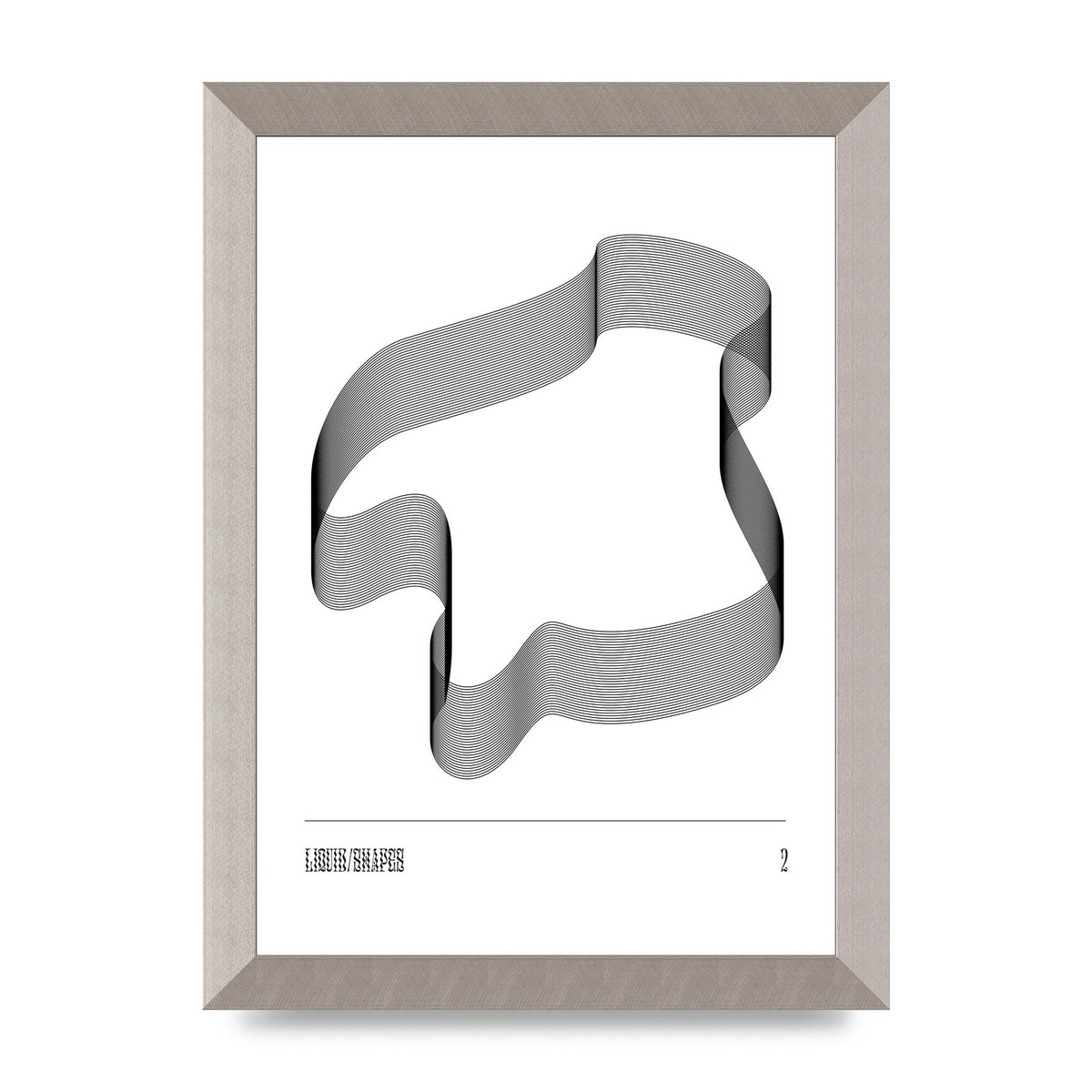 Liquid Shapes Two Printed Poster - A4 framed