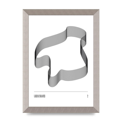 Liquid Shapes Two Printed Poster - A4 framed