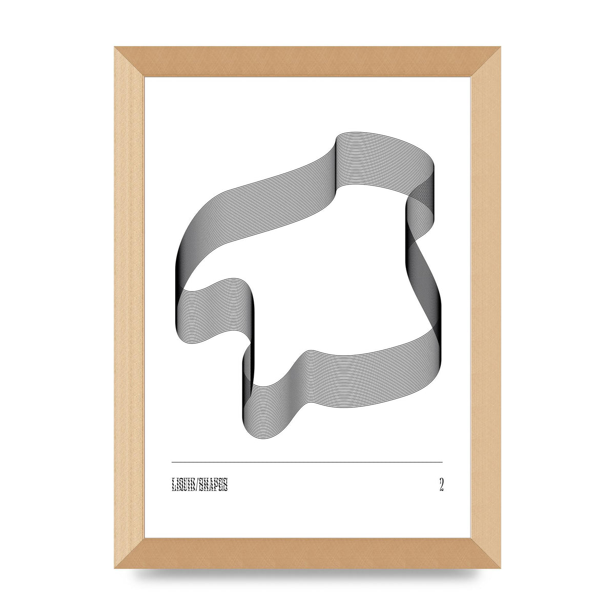 Liquid Shapes Two Printed Poster - A4 framed