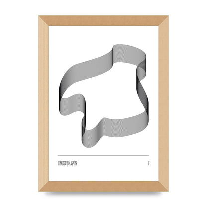 Liquid Shapes Two Printed Poster - A4 framed