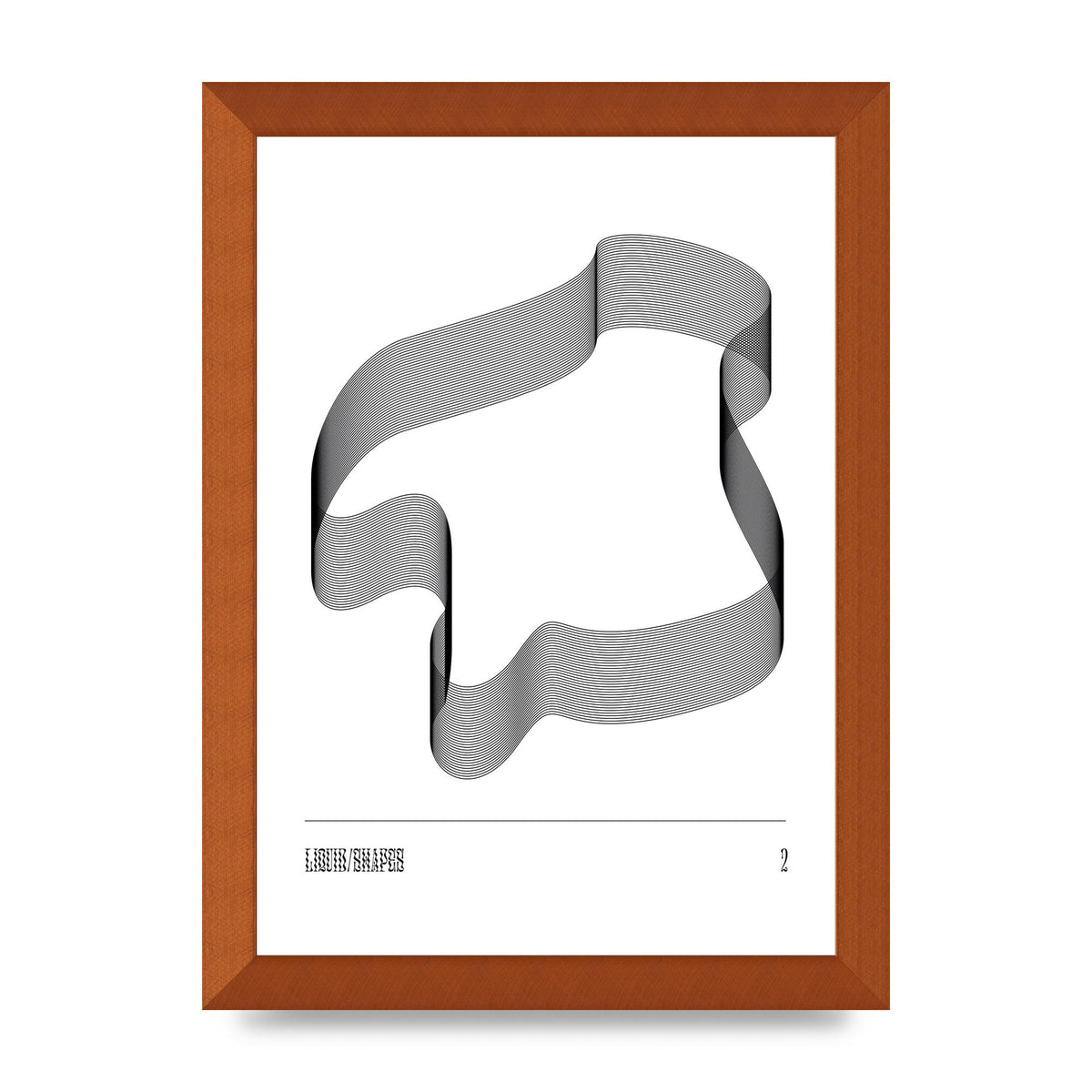 Liquid Shapes Two Printed Poster - A4 framed