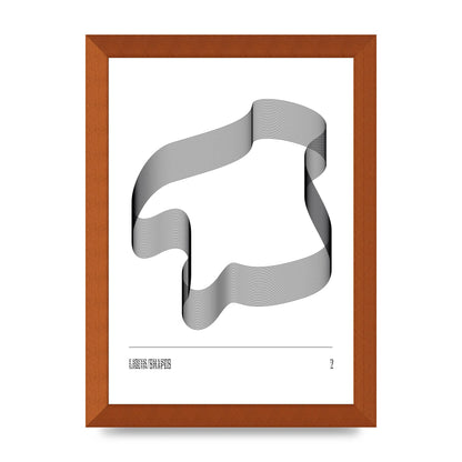 Liquid Shapes Two Printed Poster - A4 framed
