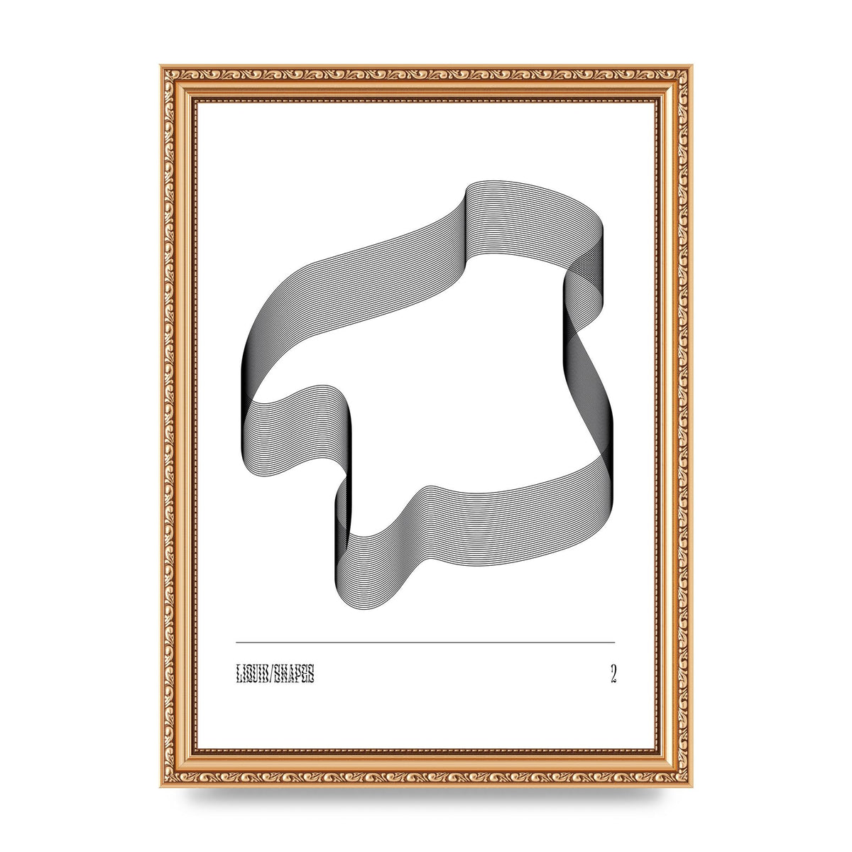 Liquid Shapes Two Printed Poster - A4 framed