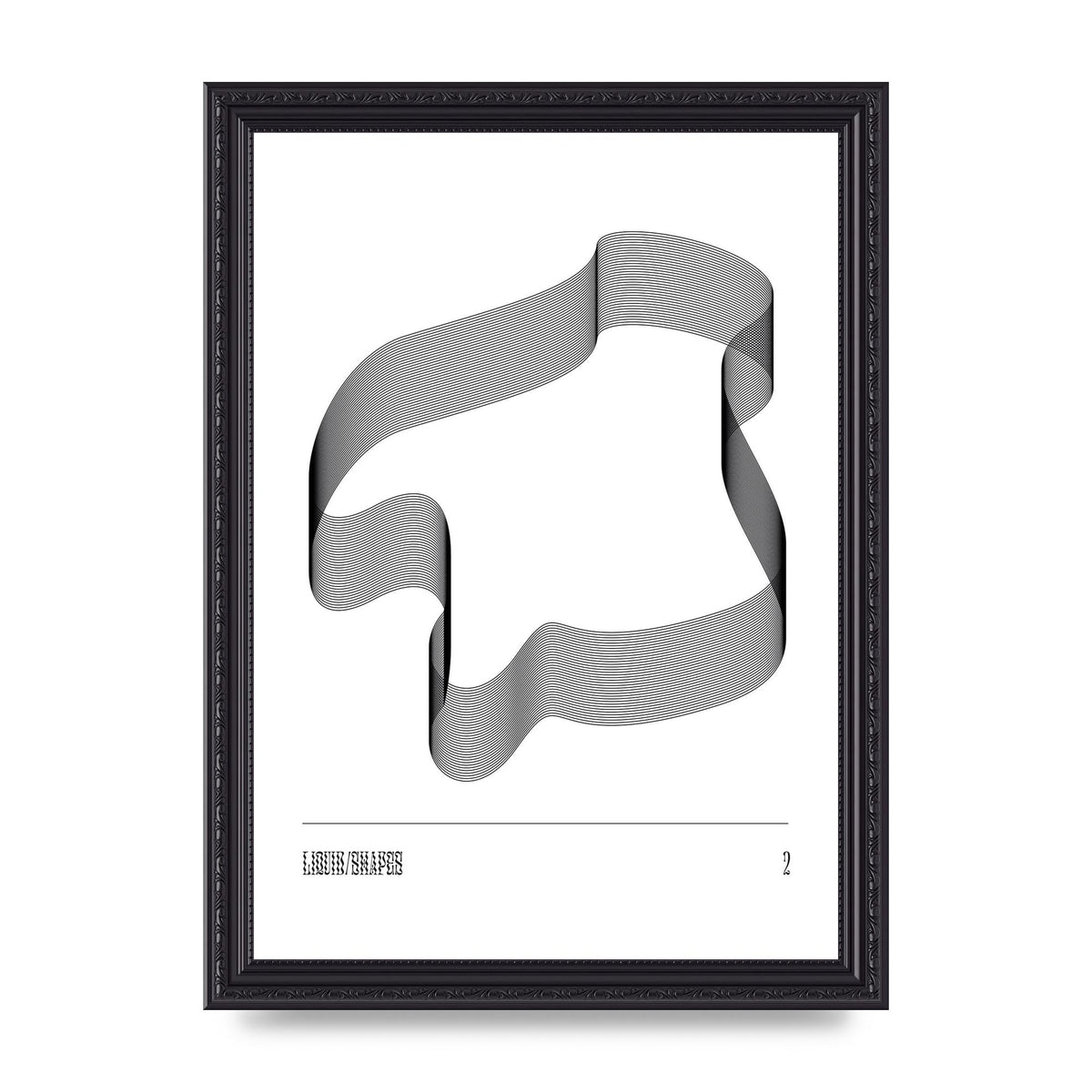 Liquid Shapes Two Printed Poster - A4 framed