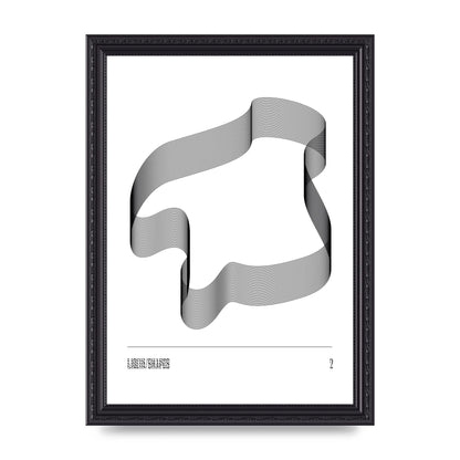 Liquid Shapes Two Printed Poster - A4 framed