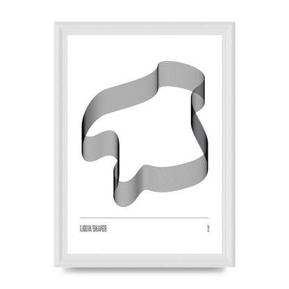 Liquid Shapes Two Printed Poster - A4 framed