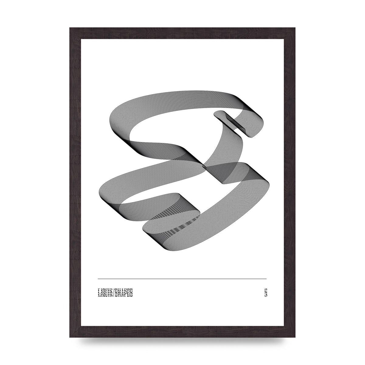 Liquid Shapes Five Printed Poster - A3 framed