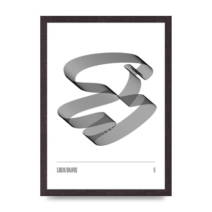 Liquid Shapes Five Printed Poster - A3 framed