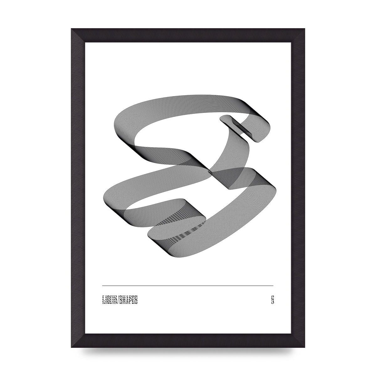 Liquid Shapes Five Printed Poster - A3 framed