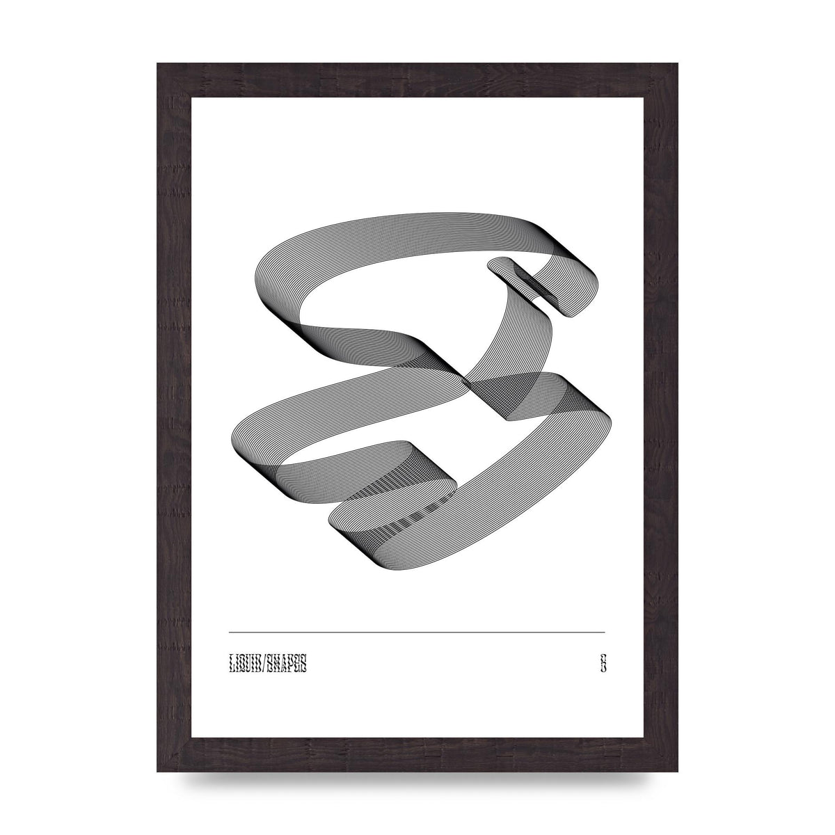 Liquid Shapes Five Printed Poster - A4 framed