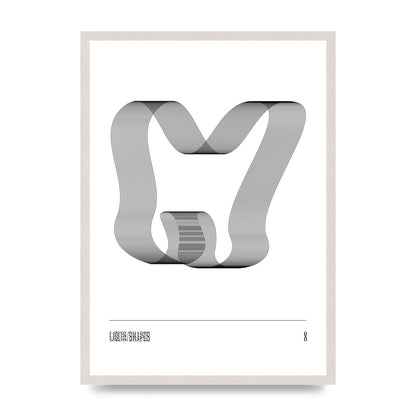 Liquid Shapes Eight Printed Poster - A2 framed