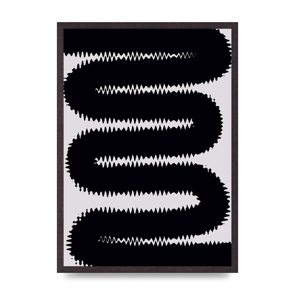 Abstract Ripple Black Line Wall Art - A2 framed
