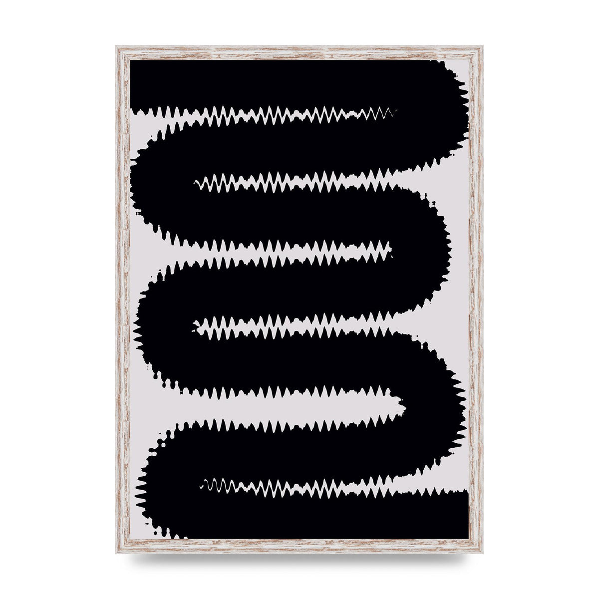 Abstract Ripple Black Line Wall Art - A2 framed