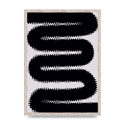 Abstract Ripple Black Line Wall Art - A2 framed