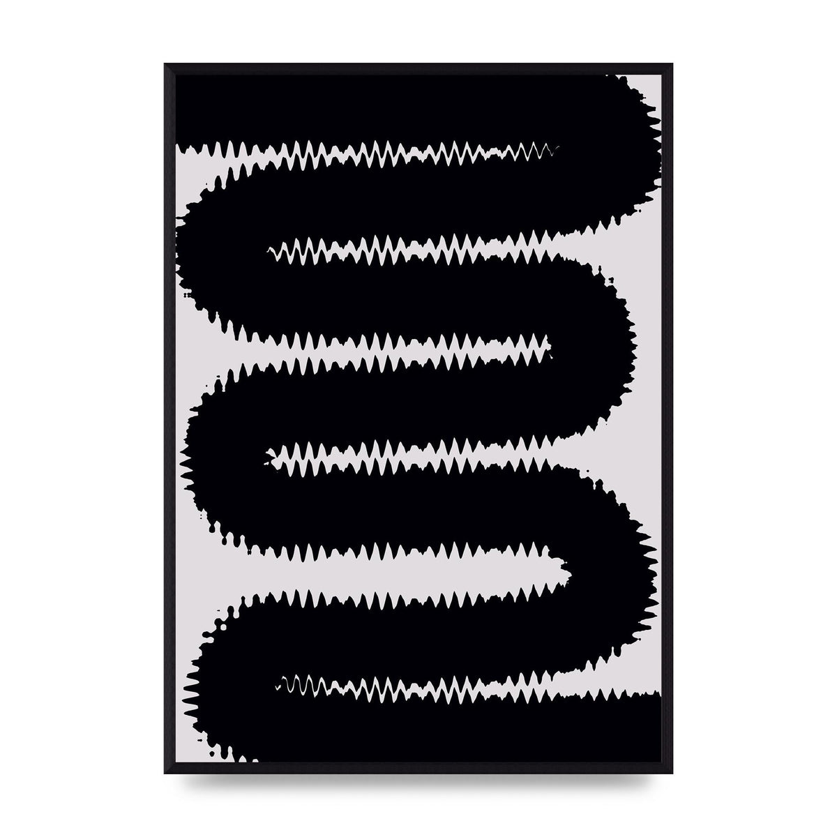 Abstract Ripple Black Line Wall Art - A2 framed