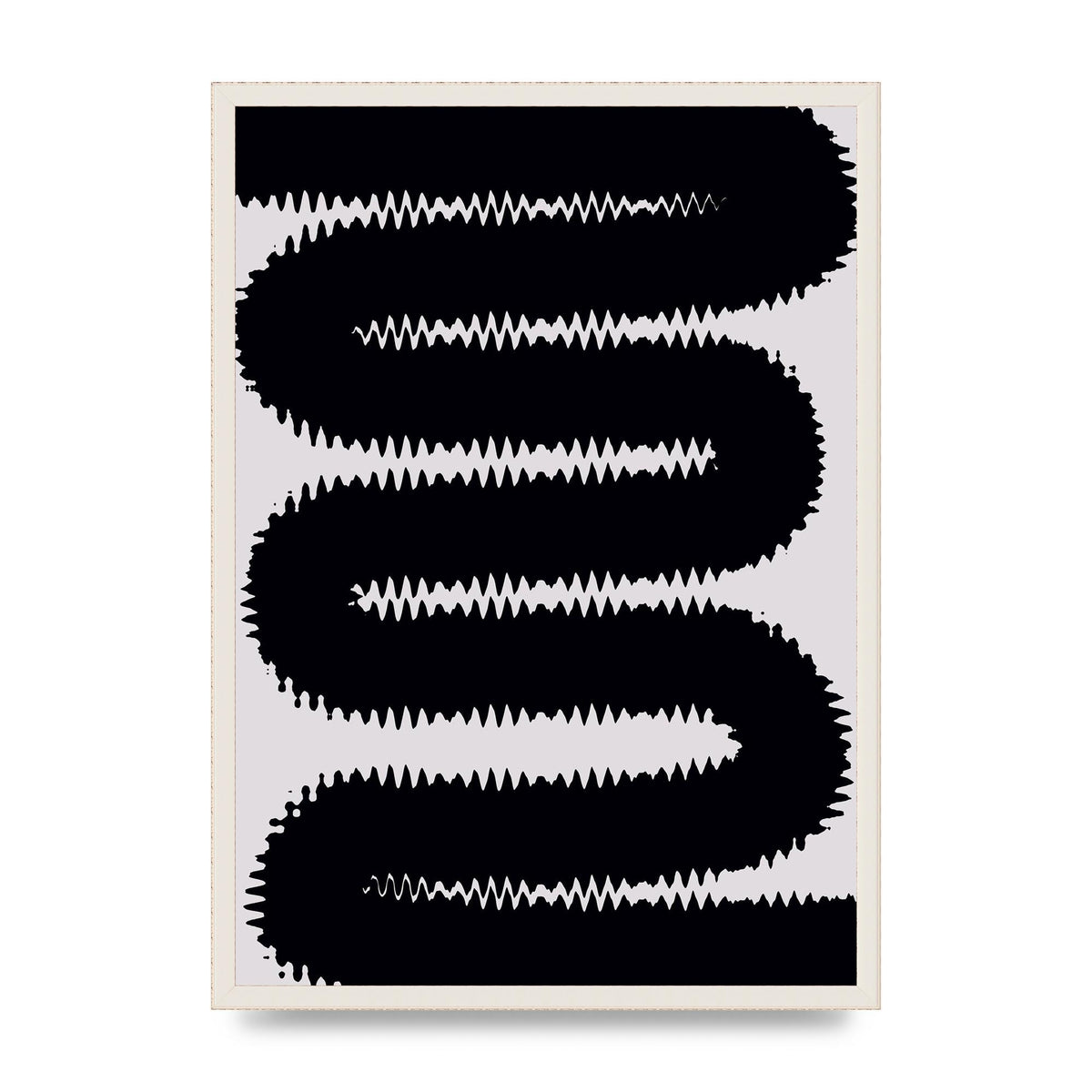 Abstract Ripple Black Line Wall Art - A2 framed