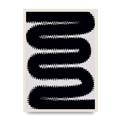 Abstract Ripple Black Line Wall Art - A2 framed