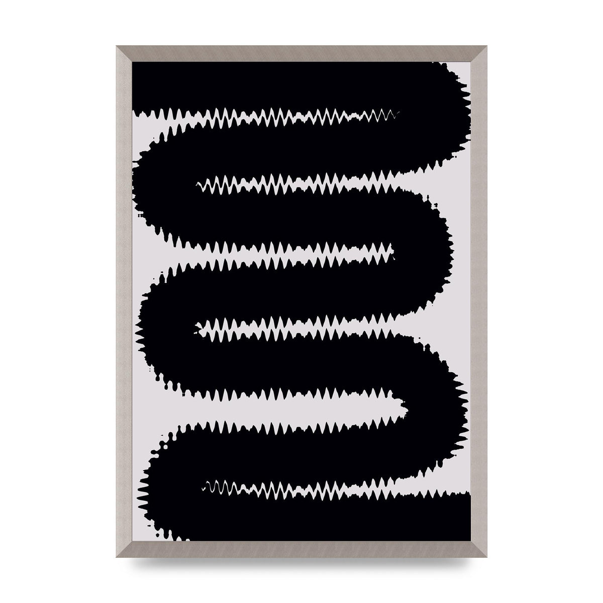 Abstract Ripple Black Line Wall Art - A2 framed