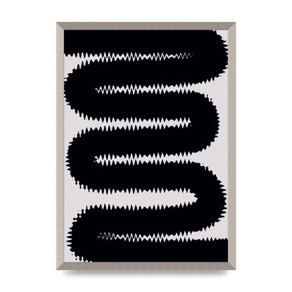 Abstract Ripple Black Line Wall Art - A2 framed