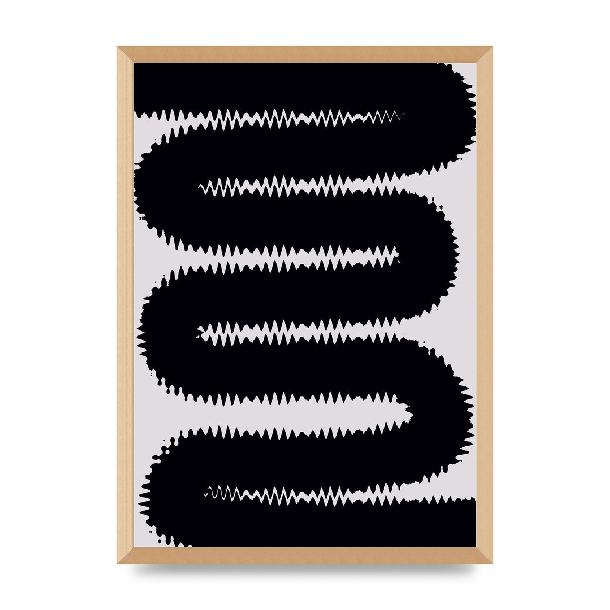 Abstract Ripple Black Line Wall Art - A2 framed