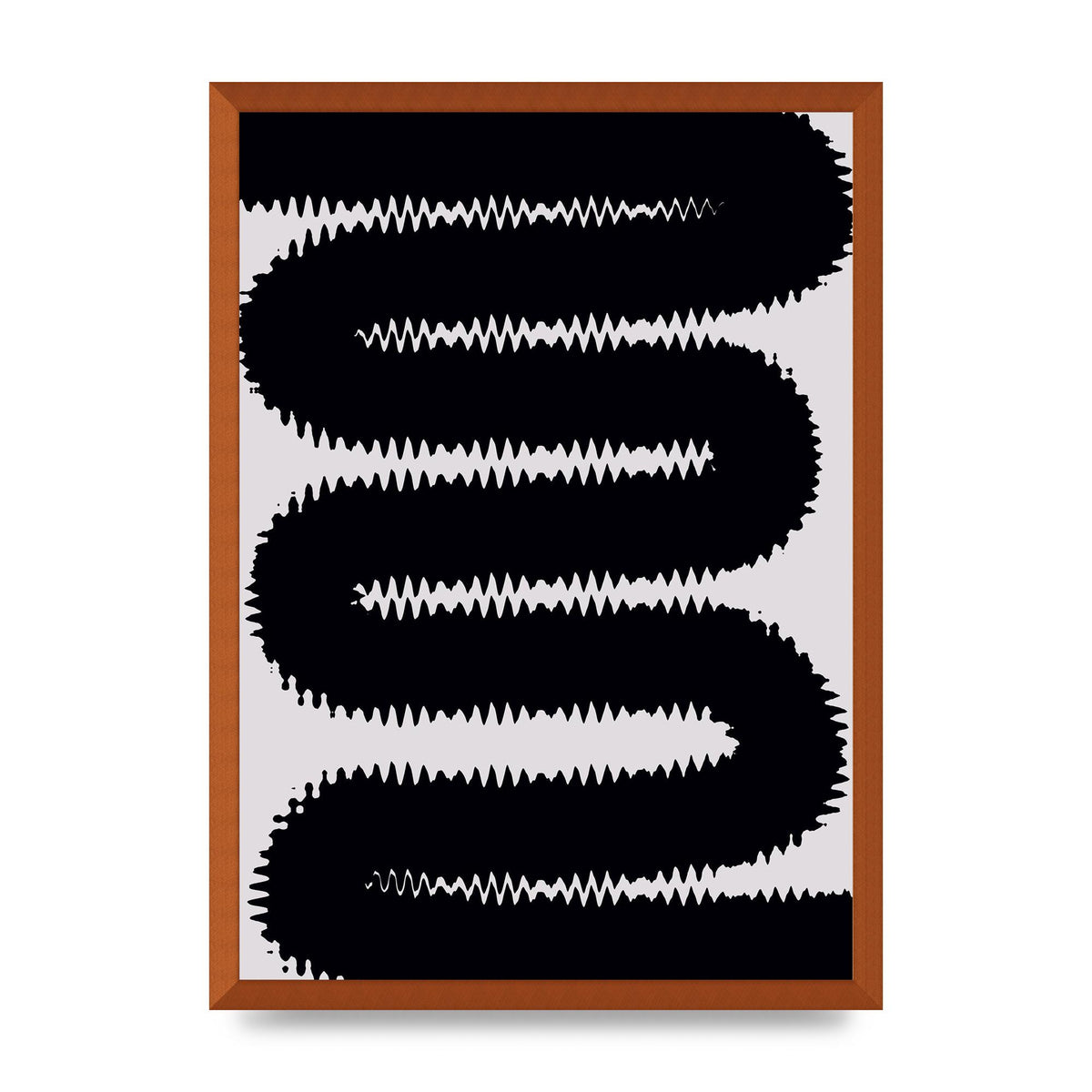Abstract Ripple Black Line Wall Art - A2 framed