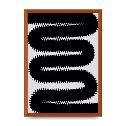 Abstract Ripple Black Line Wall Art - A2 framed