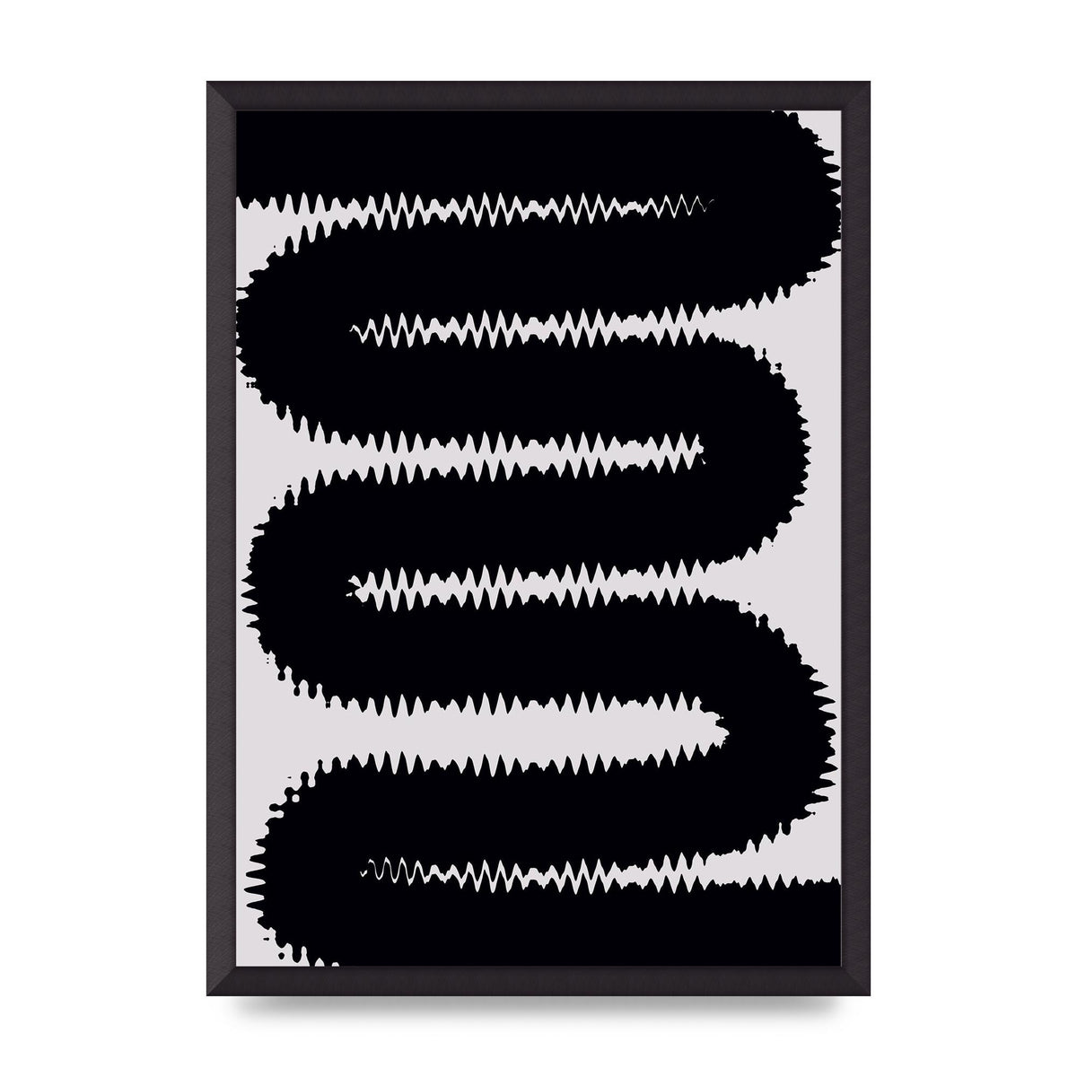 Abstract Ripple Black Line Wall Art - A2 framed