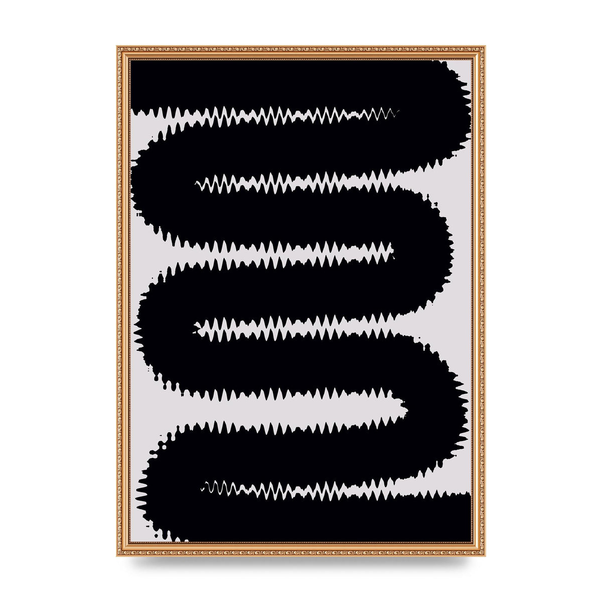 Abstract Ripple Black Line Wall Art - A2 framed