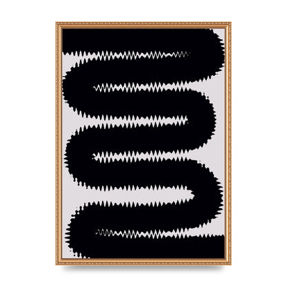 Abstract Ripple Black Line Wall Art - A2 framed