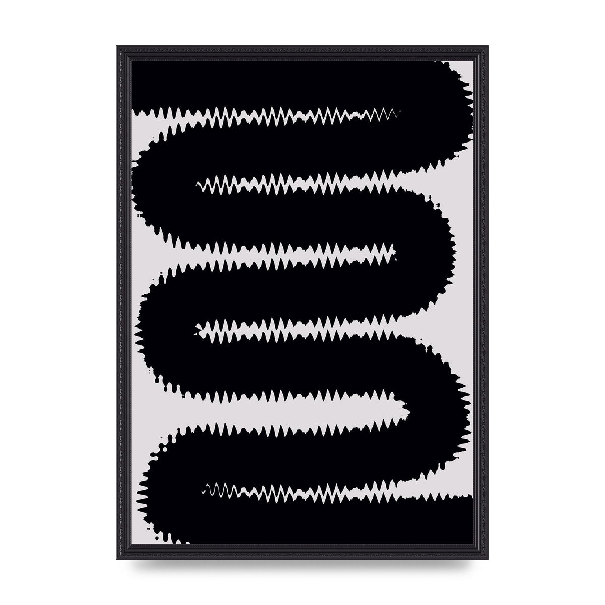 Abstract Ripple Black Line Wall Art - A2 framed