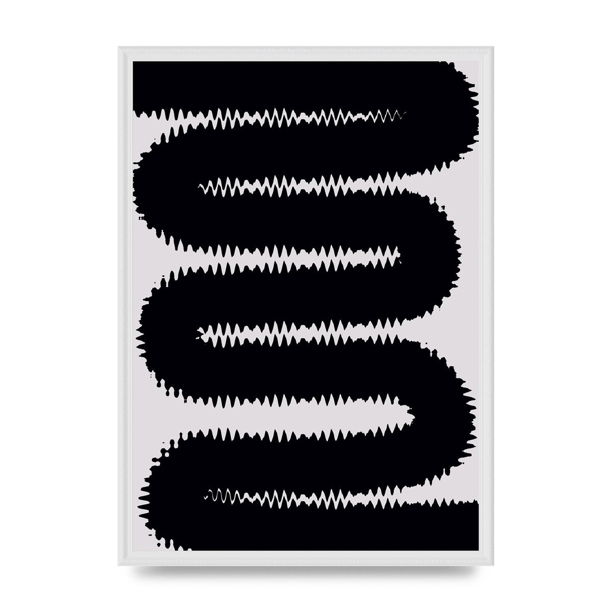 Abstract Ripple Black Line Wall Art - A2 framed