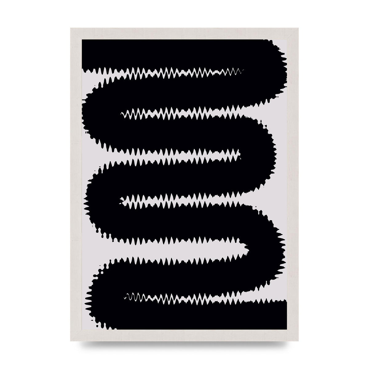 Abstract Ripple Black Line Wall Art - A3 framed